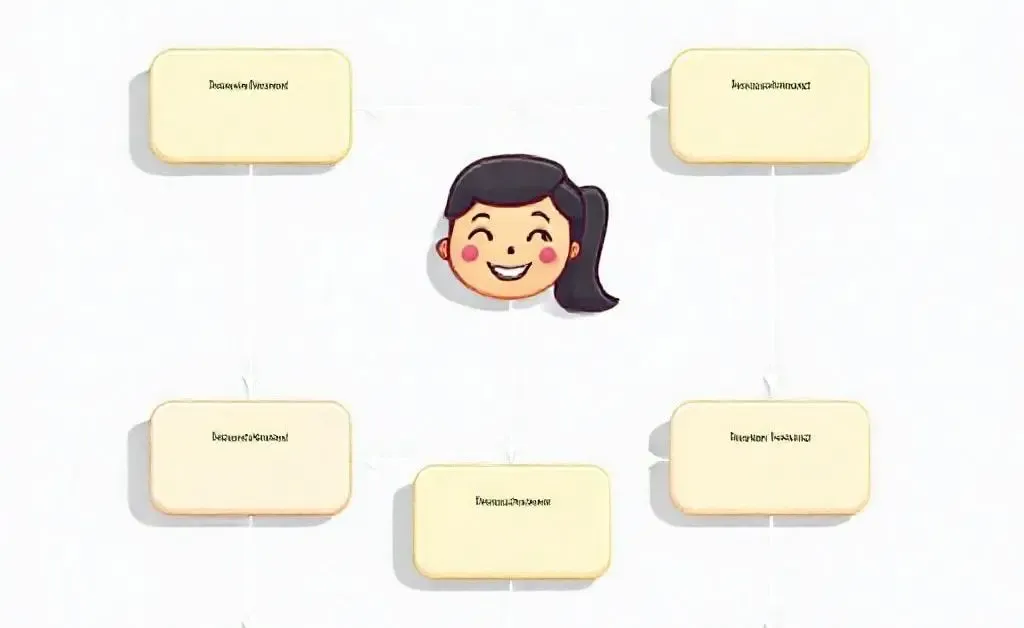 A flowchart with clear steps and smiling Mia