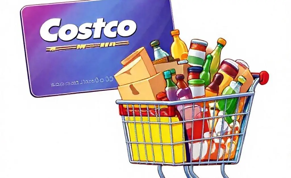 Costco membership card and loaded cart