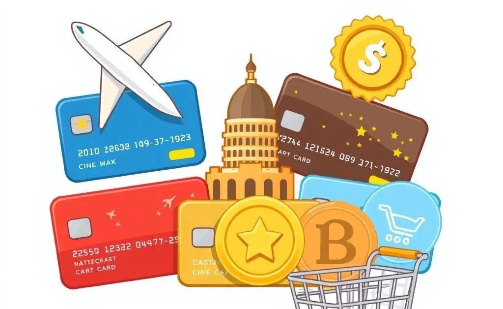 Credit card travel rewards illustration