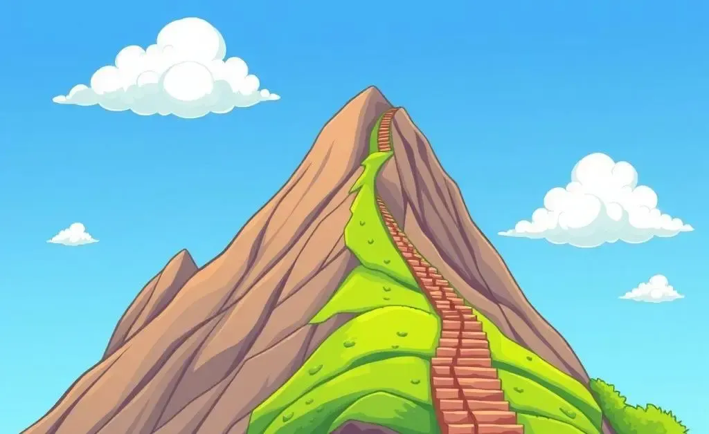 A ladder showing credit score levels with characters climbing up.