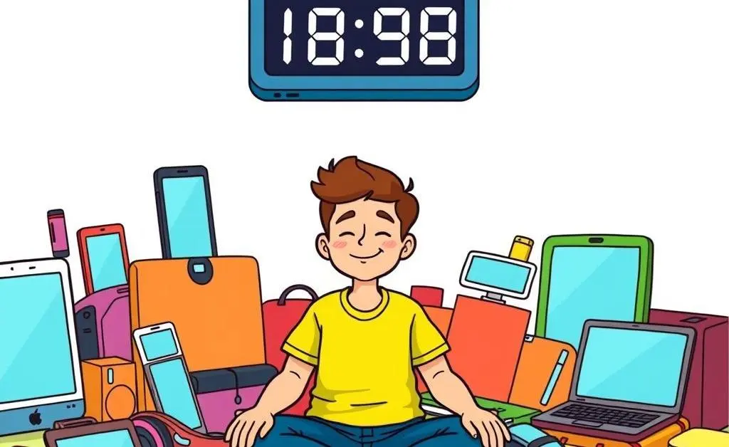 Illustration of a digital detox calendar