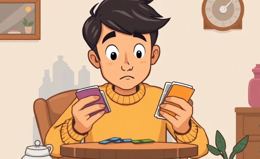 Person examining credit card statement