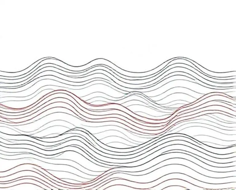 Hand-drawn wave pattern illustrating the ripple effect of financial scandals.