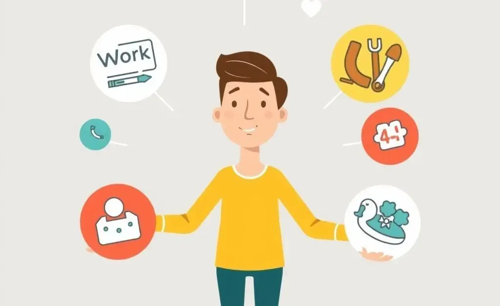 A person juggling work and leisure activities.