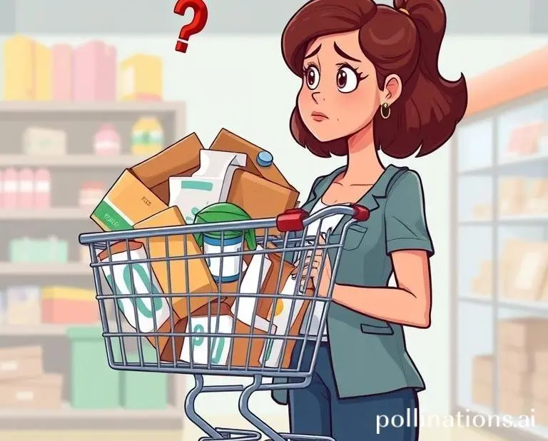 A woman staring at her overflowing online shopping cart