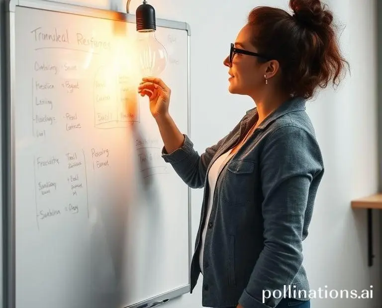 A lightbulb moment for Mia as she strategizes on a whiteboard