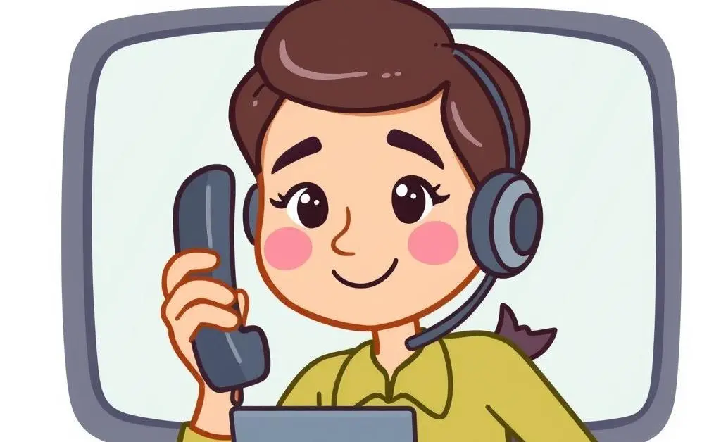 Happy call center agent at work