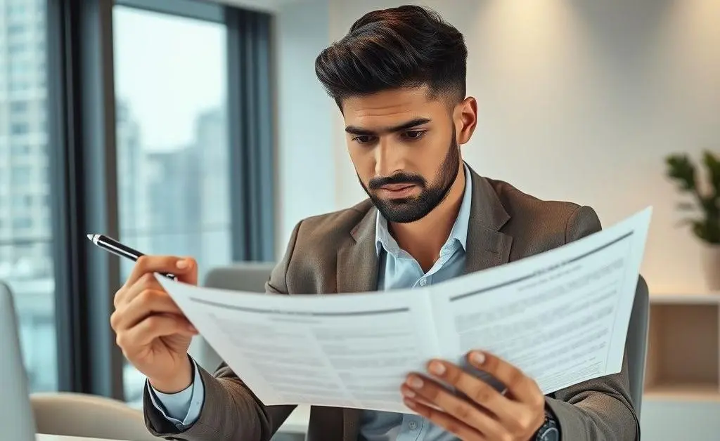 Person happily reviewing life insurance policy