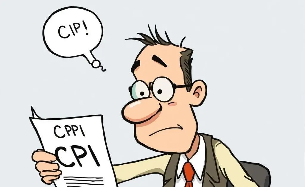 Cartoon of an insurance adjuster scratching their head while holding a clipboard.