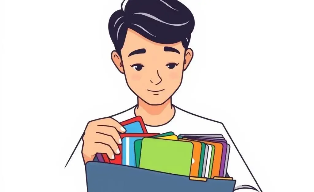 An illustration of a person managing investment documents.