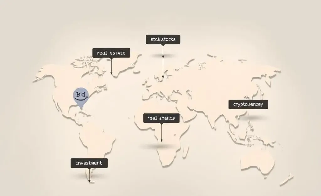 Minimalist roadmap showing an investment journey