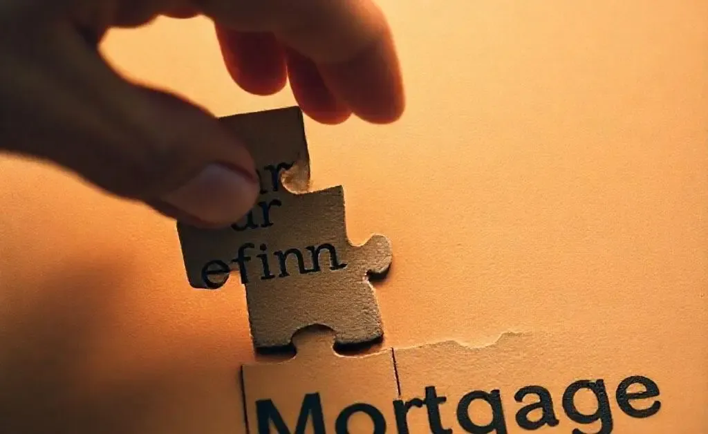 Puzzle pieces of car refinance and mortgage