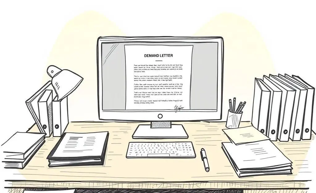 Desk with a computer showing a password manager