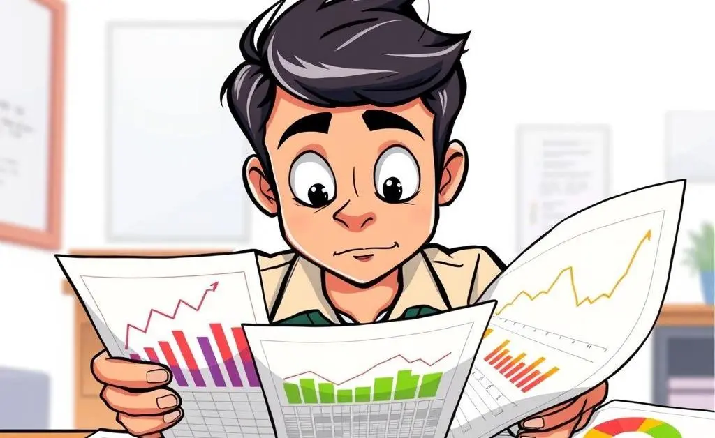 A person analyzing a colorful investment chart