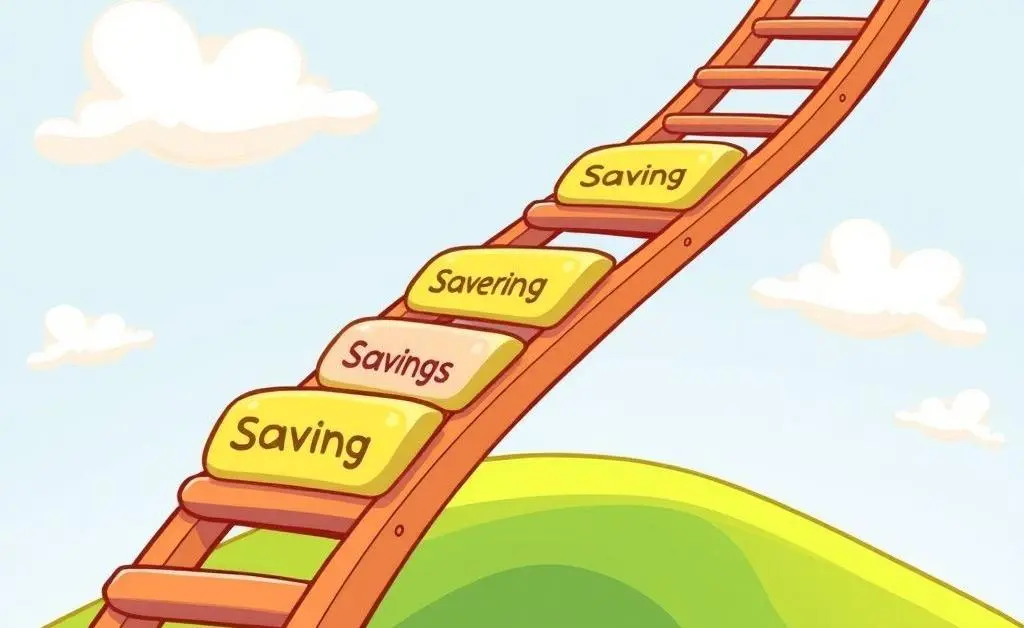 Illustrated ladder with real estate investing goals