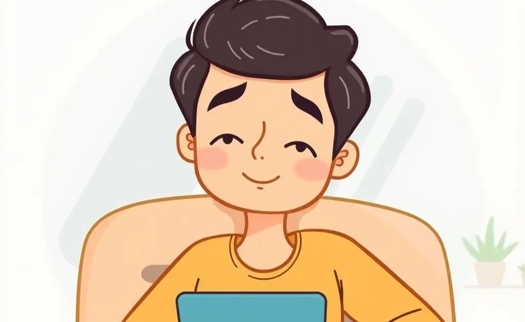 Person calmly planning investments at ease