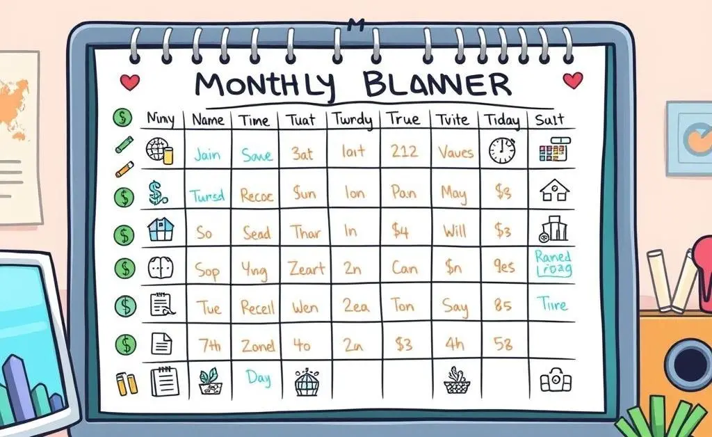 A simple budget planner layout