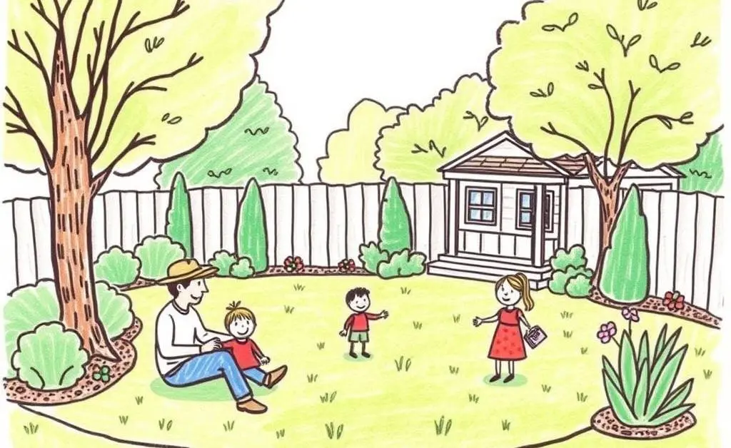 Family enjoying suburban life