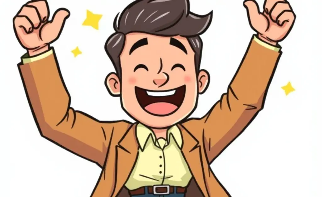 Person making a successful sales call with a happy expression