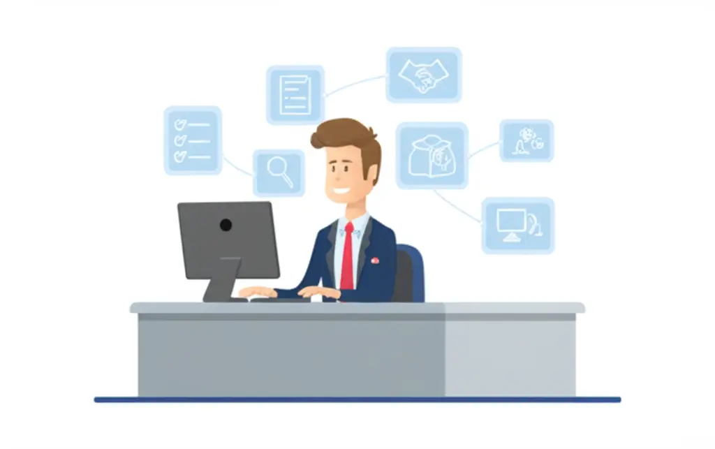 Canadian insurance agent using automation tools