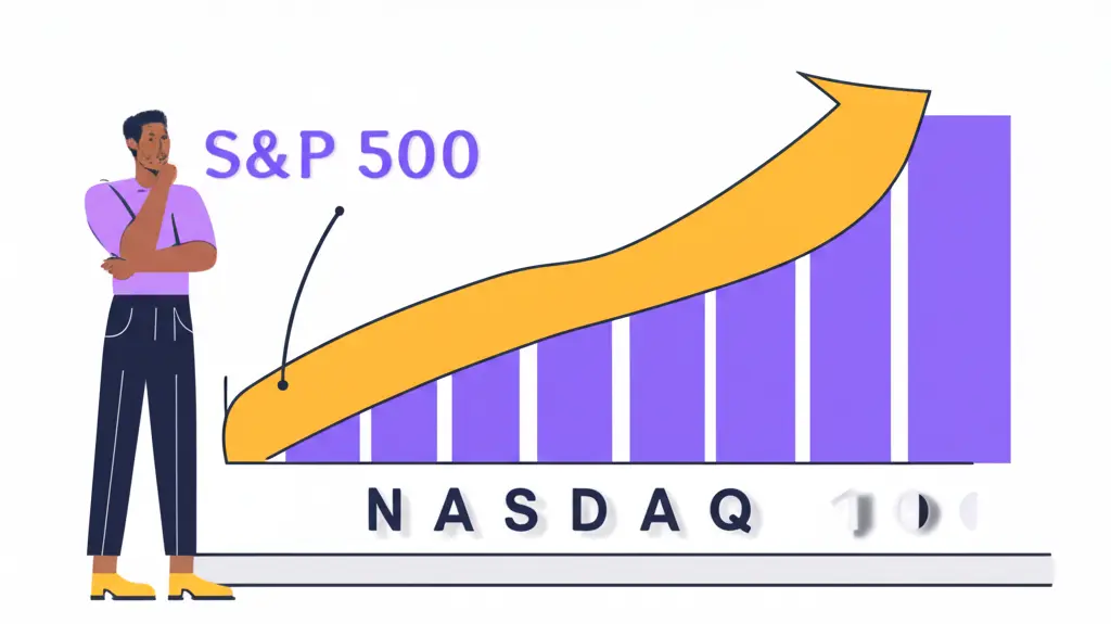 A person choosing between S&P 500 and NASDAQ 100