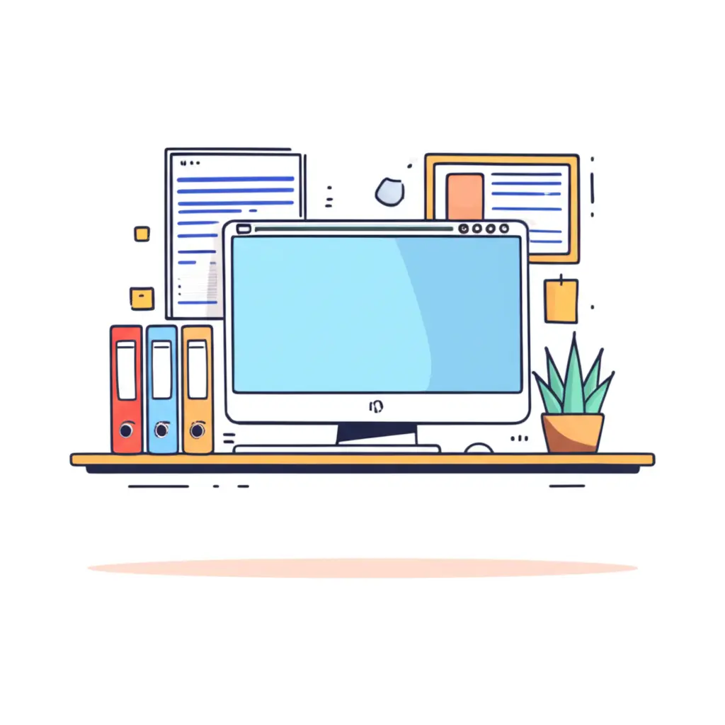 Illustration of an organized underwriting desk