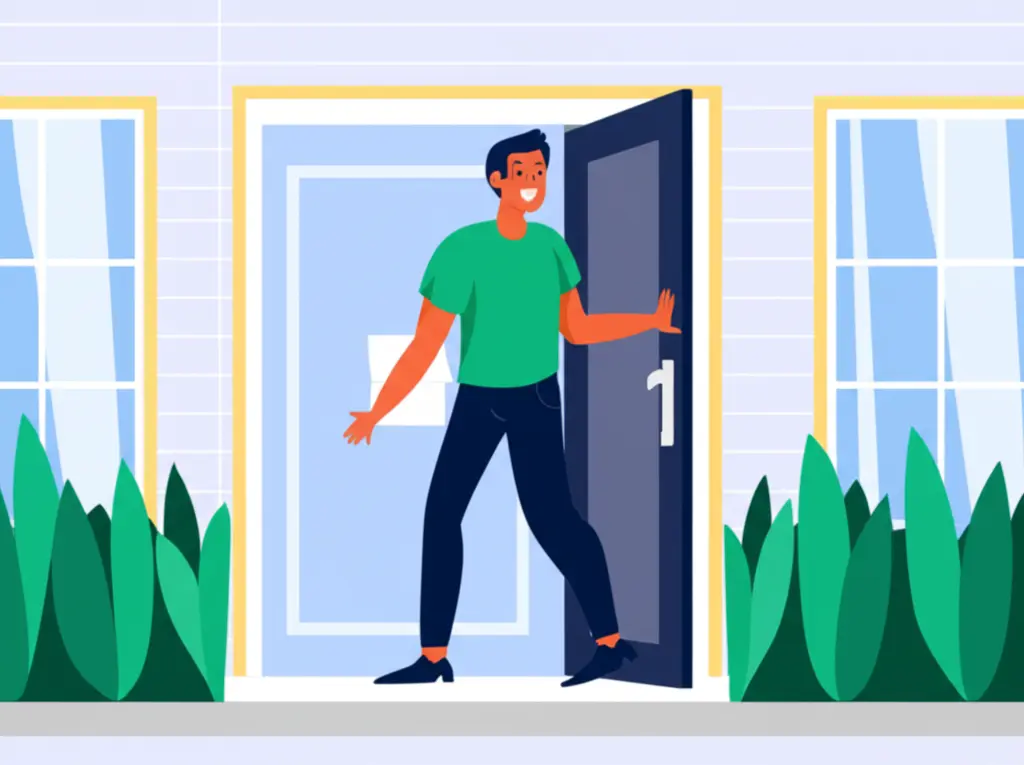 A person happily entering their new home