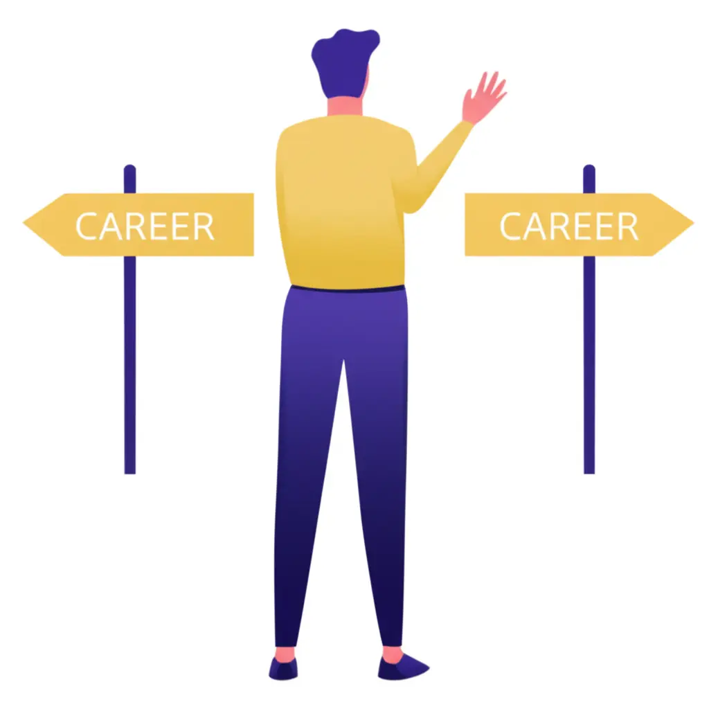 A person at a career crossroads in the insurance industry