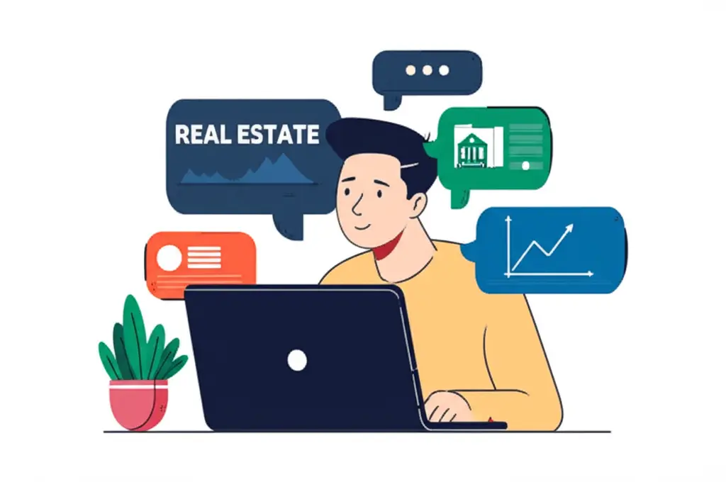 Person studying real estate market trends to avoid pitfalls