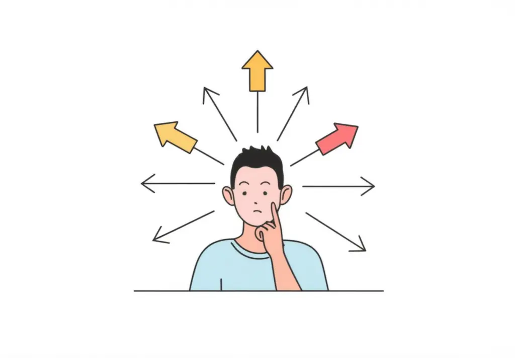 Person at a crossroads with mortgage options