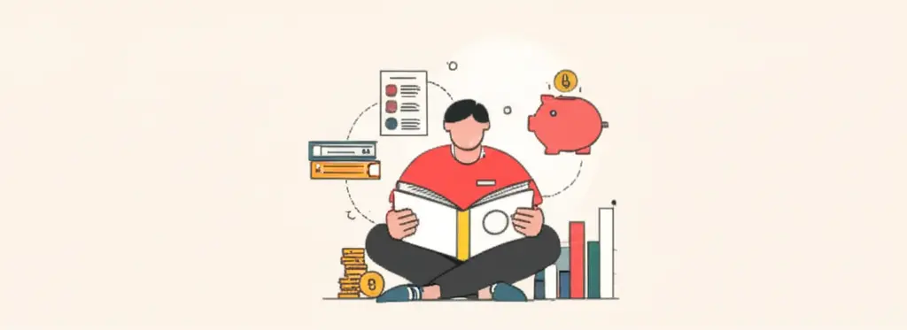 Illustration of a person learning about personal finance