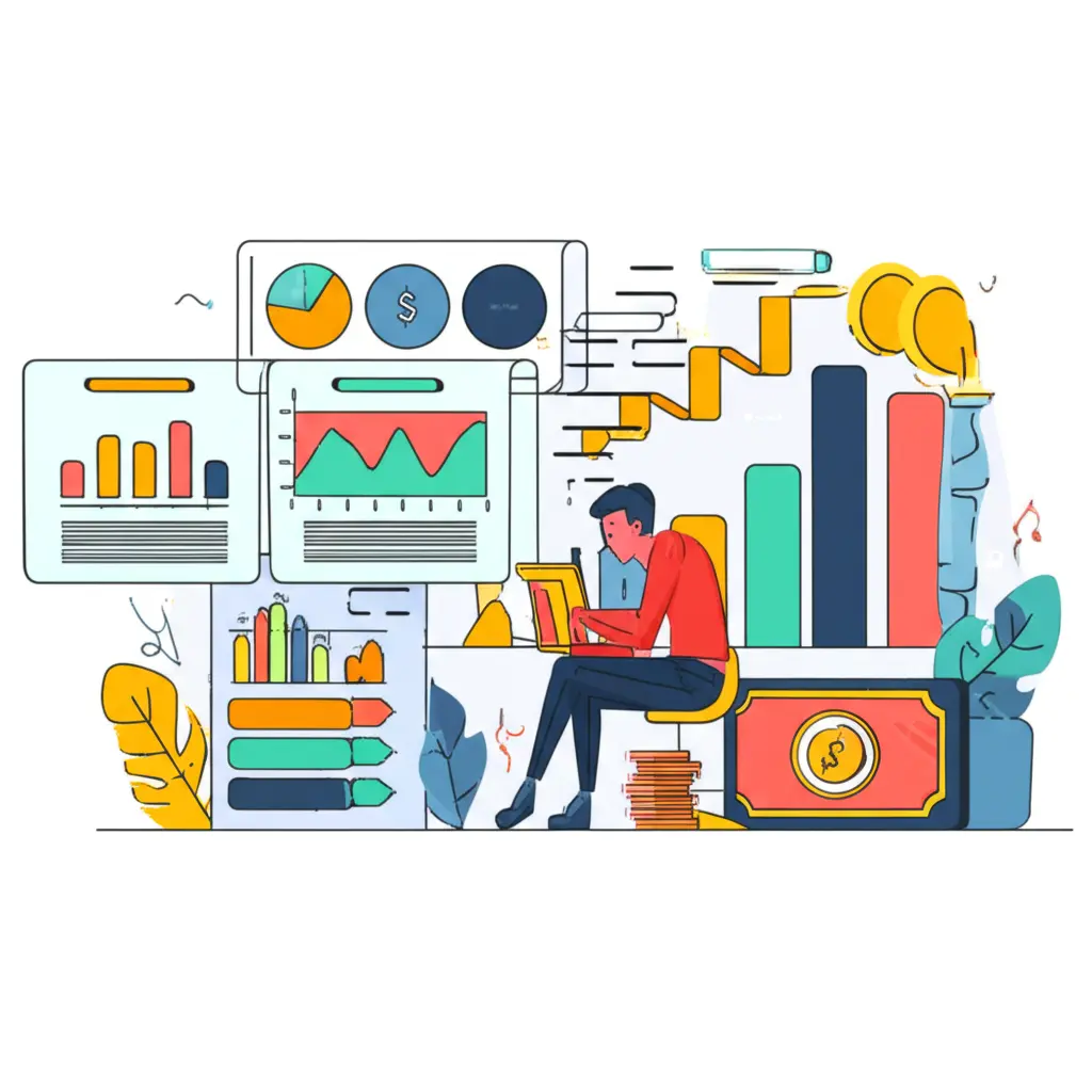 Person analyzing investment charts and graphs