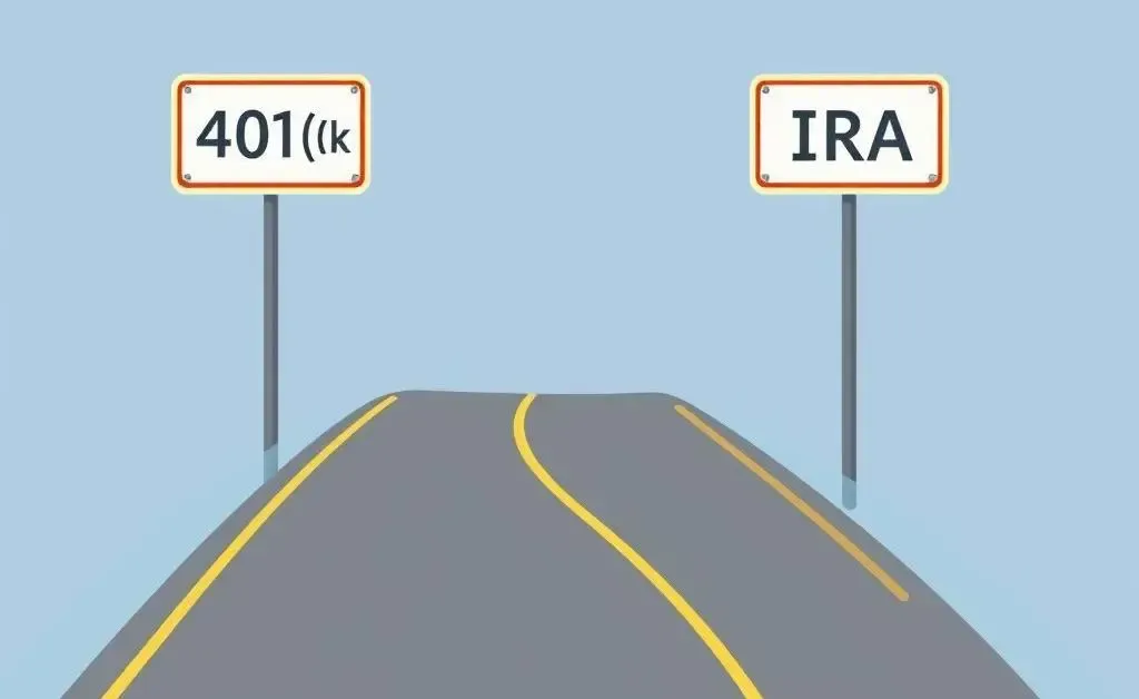 Roadmap with 401(k) and IRA signs