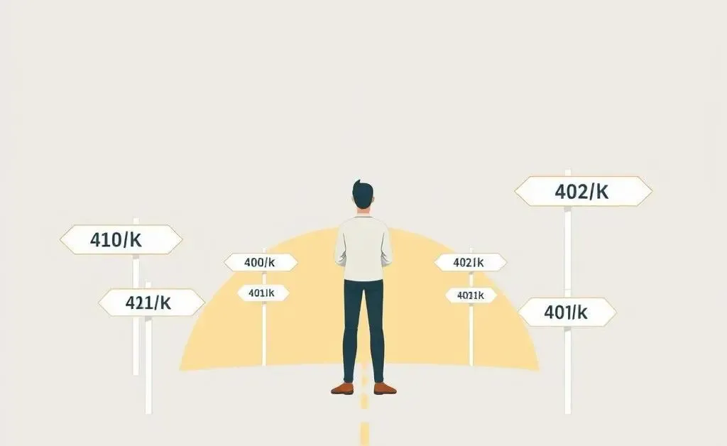 Person at a crossroads with 401(k) options