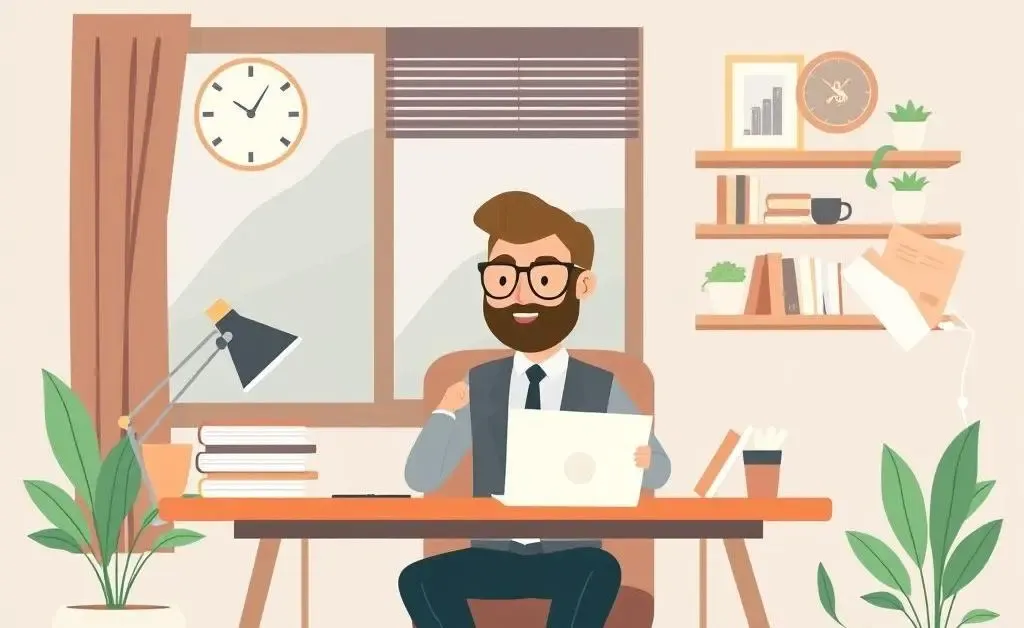 An investor looking at a balanced portfolio in a home office setting