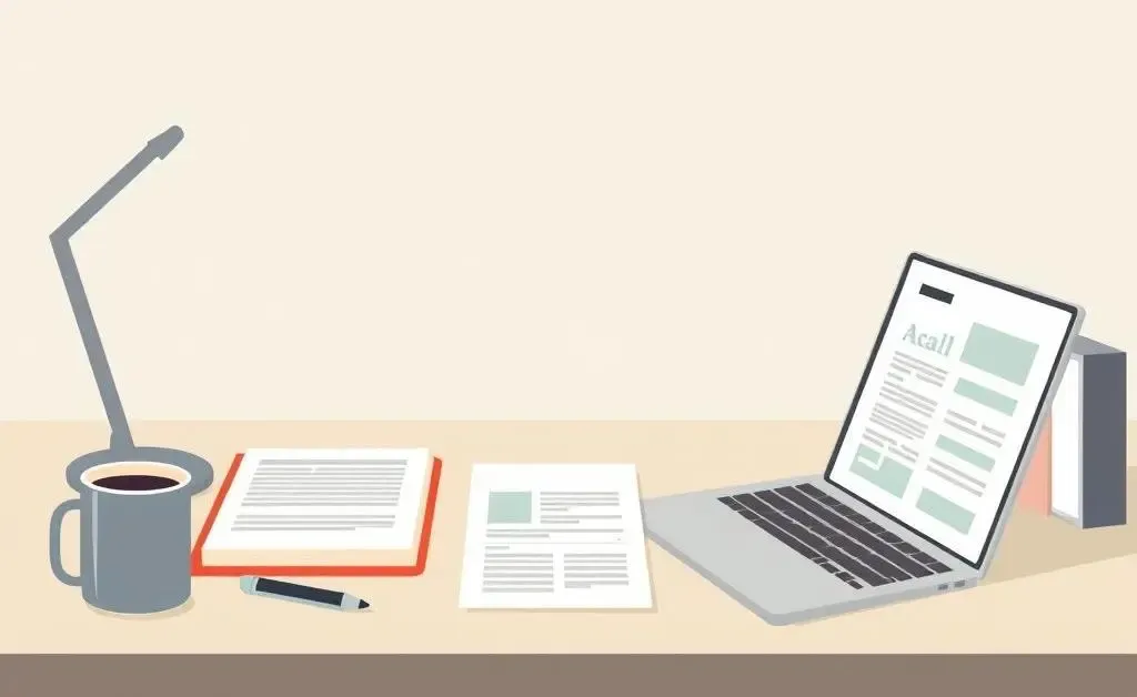 A clean workspace with financial documents and a laptop.