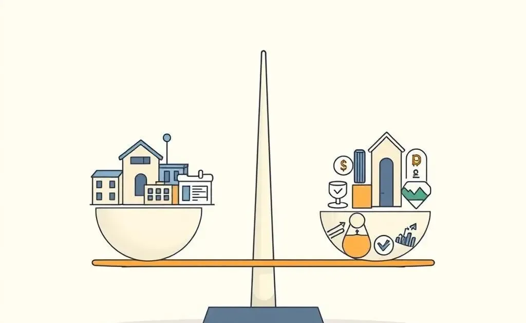 Illustration of a balanced investment portfolio with various asset types