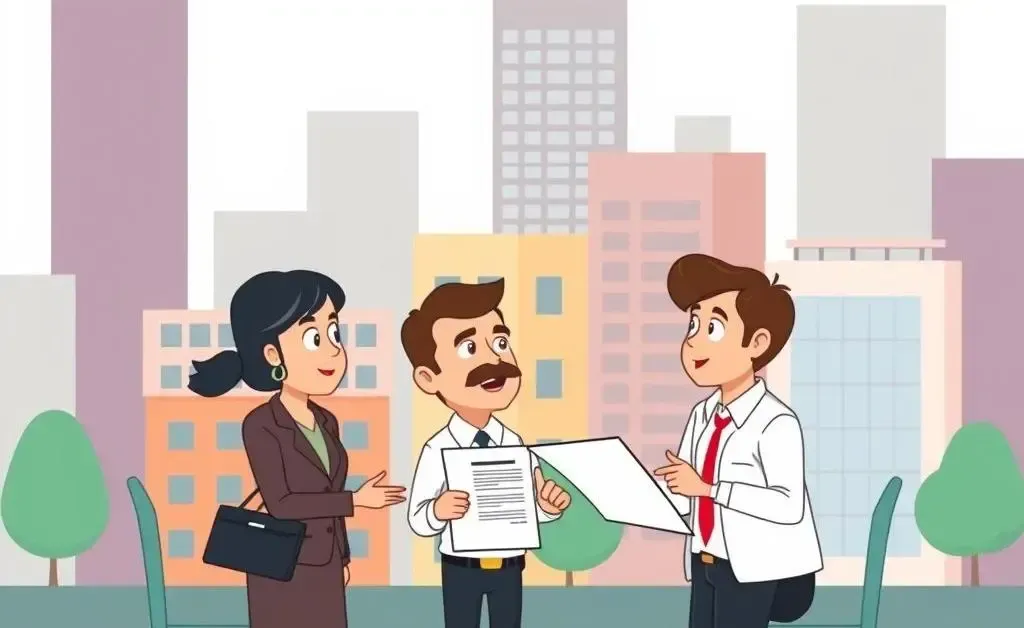 Real estate broker negotiating ownership stake with investors