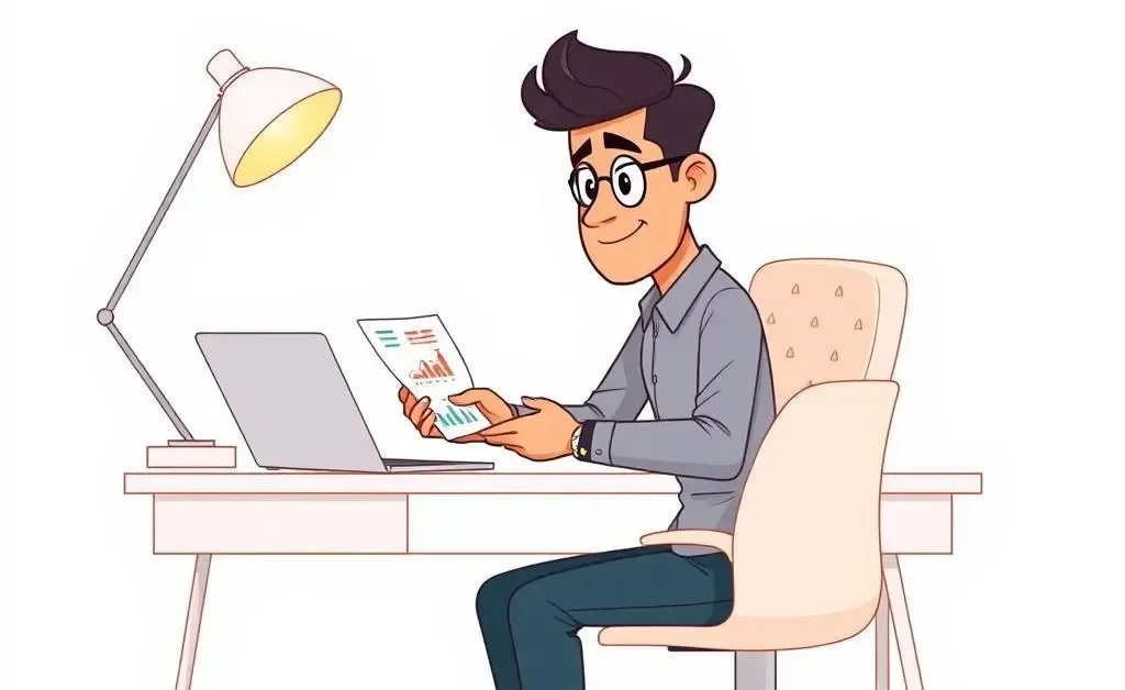 A high earner planning a budget at a modern desk