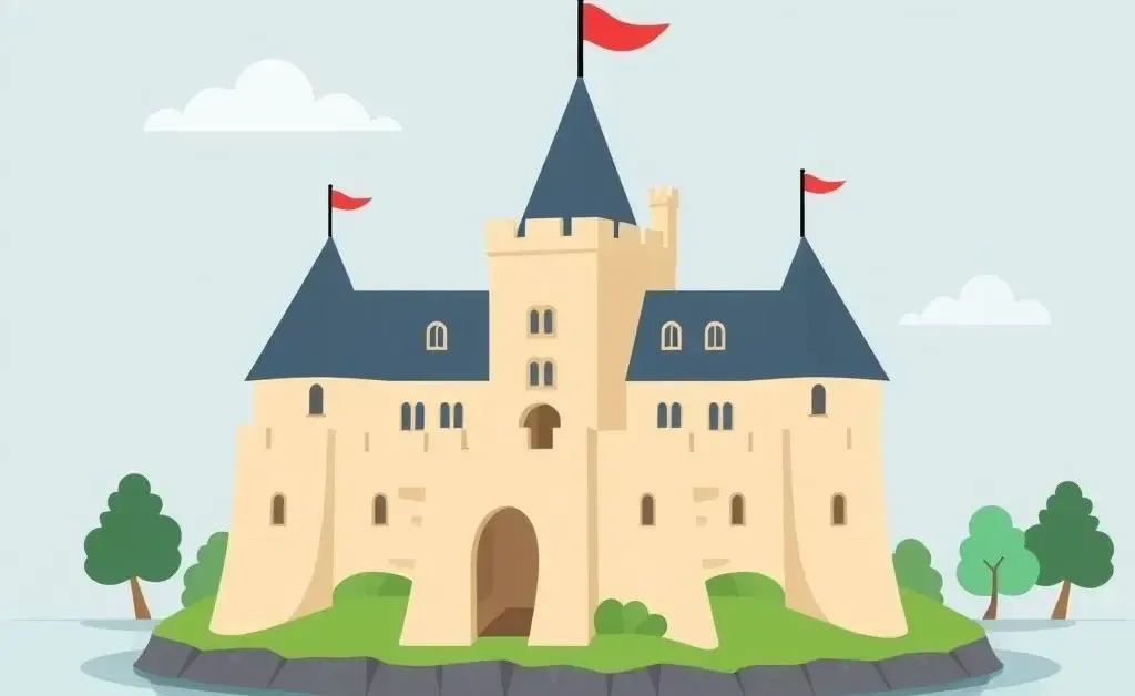 A moat protecting a business represented as a castle.