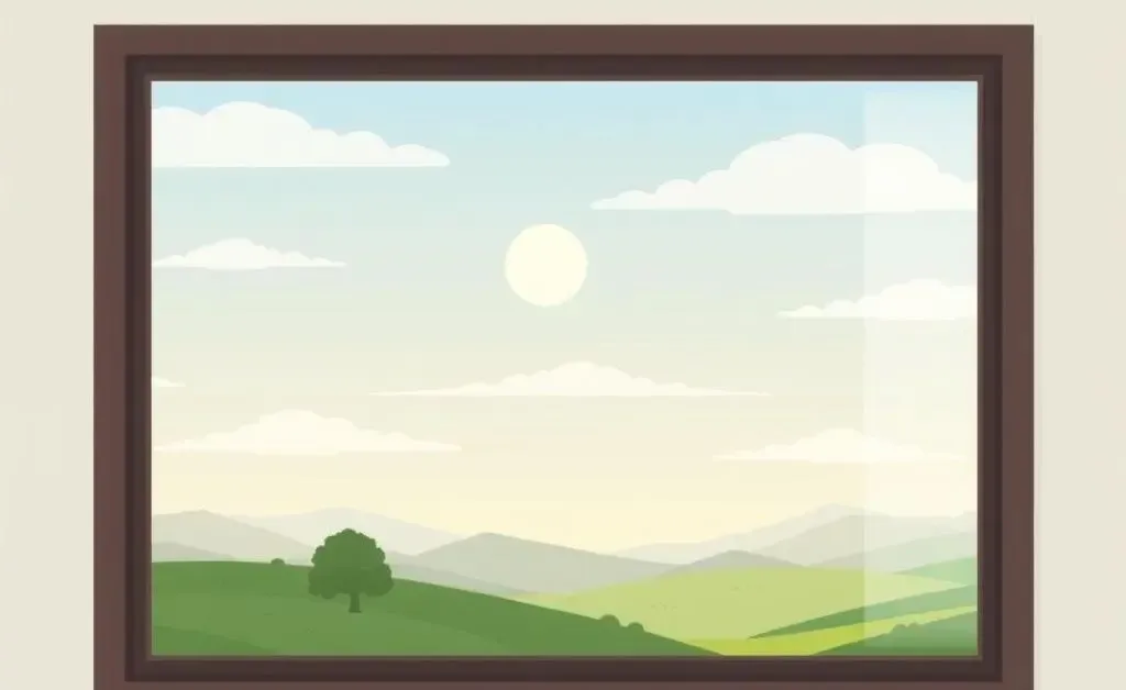 A serene landscape scene viewed from a window, symbolizing financial clarity