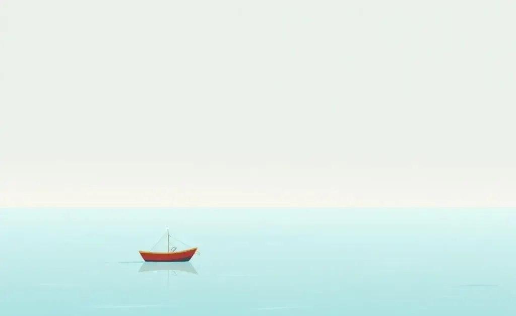 A peaceful sea and boat symbolizing stable investing.