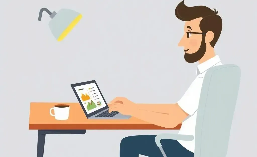 Person calmly analyzing investment charts at their desk
