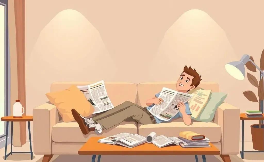Investor reading financial newspapers during an economic downturn