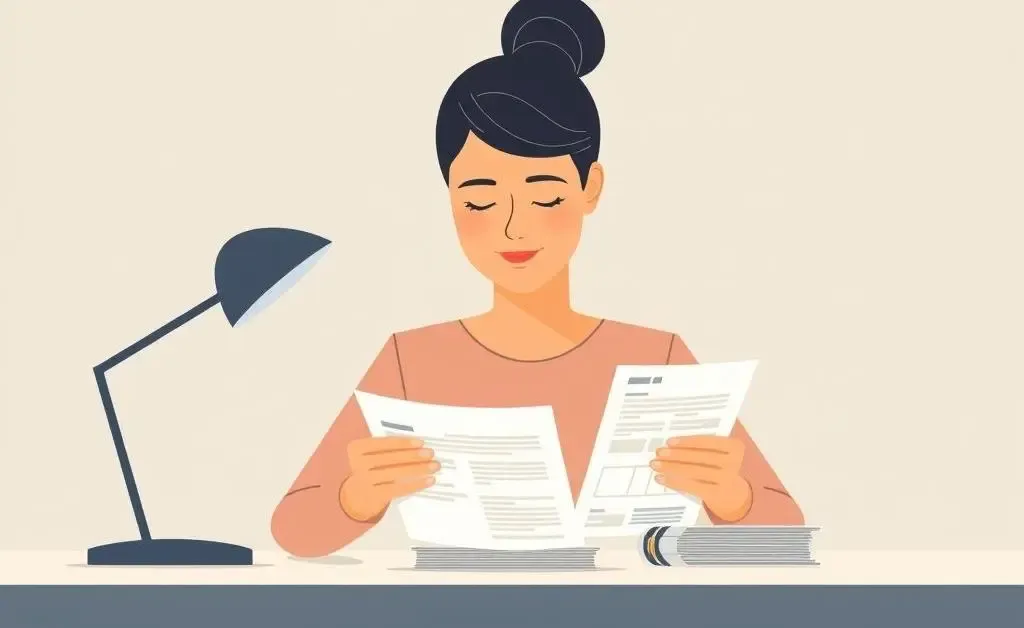 Person reviewing medical bills with a hopeful expression