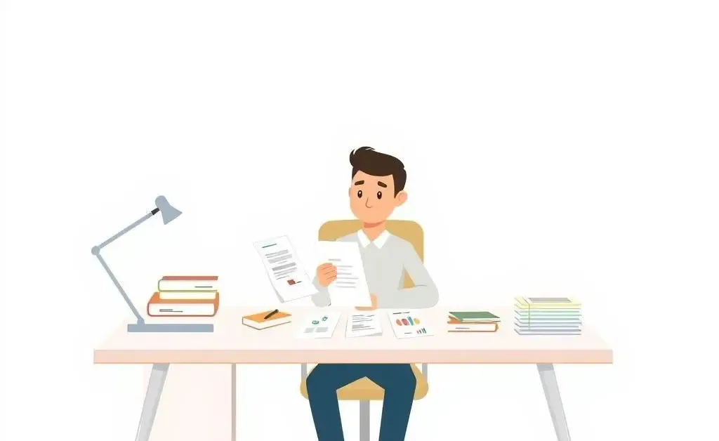 A calm person balancing bills at a desk