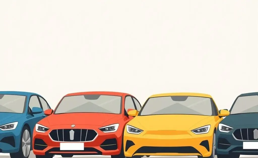 Illustration of a person choosing a car