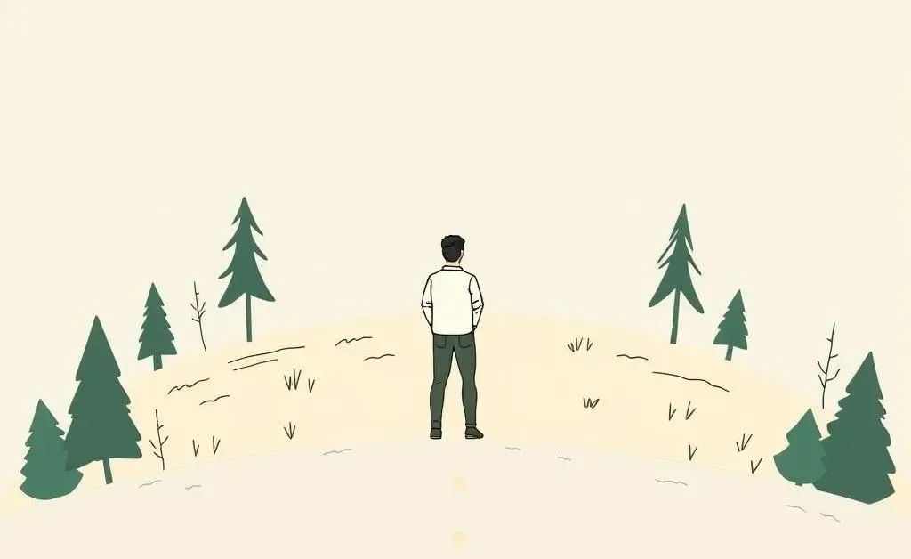 Person standing at a crossroads pondering next career step