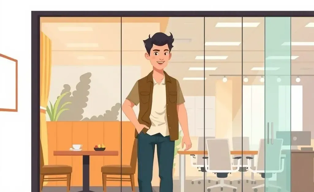 Illustration of a career transition from dining to professional services