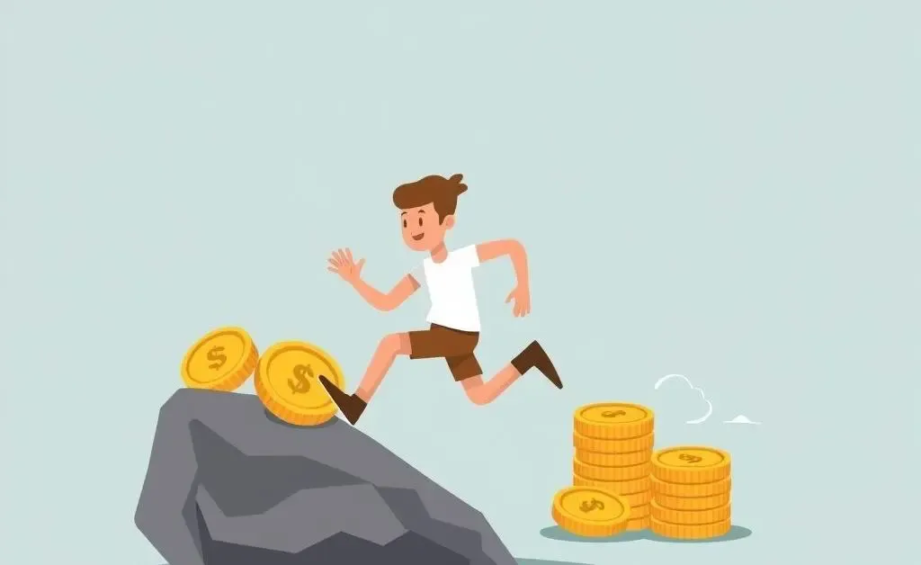 Cartoon of chasing dividends and tripping